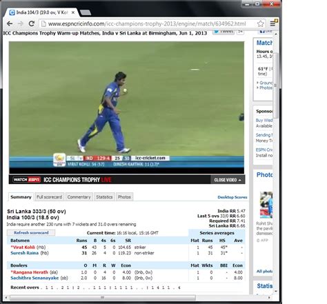 cricinfo live scores today match.